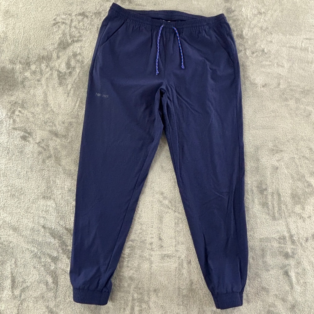 Marmot Elche Jogger Mens L‎ Arctic Navy Blue Stretch Elastic Waist Pants M12587